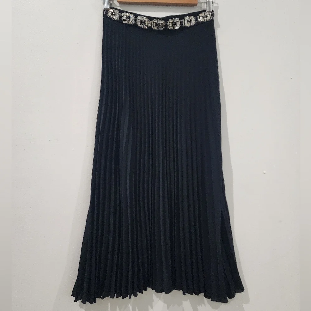 Elisabetta Franchi Crystal Embellished Skirt (SZ 40)